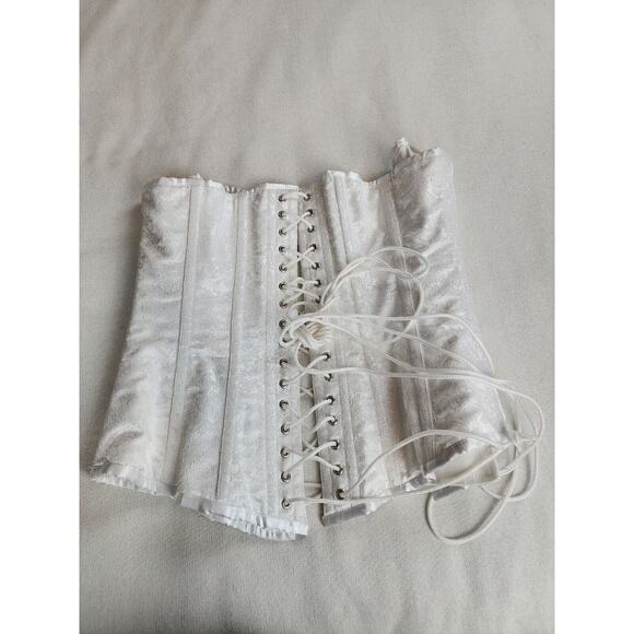 Corsetdeal Corset Womens 32 White Steampunk Wedding Bridal industrial fairycore - Picture 6 of 10